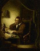 George Gillis Haanen Old Man in his Study USA oil painting artist